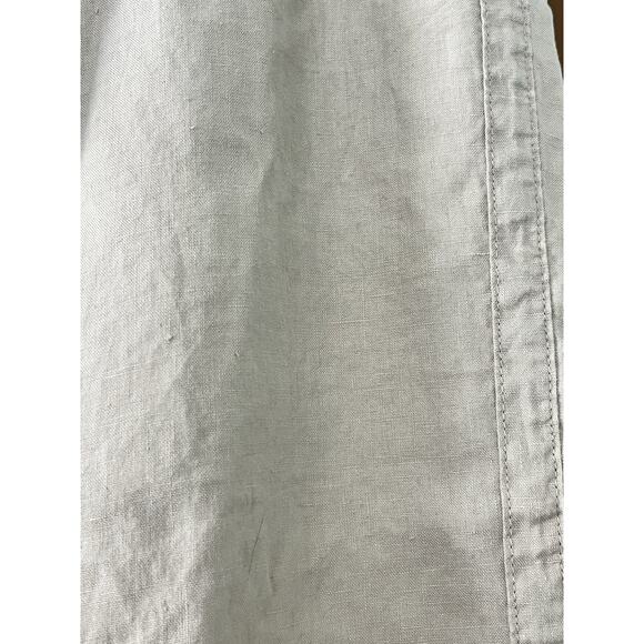 Athleta Linen Pants •14 P• Straight Wide Leg Beige Pull On Lower Rise Beach Tan - Picture 5 of 10